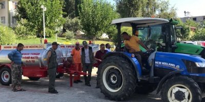 Anamur’da köylülere yangına ilk müdahale için su tankeri dağıtıldı