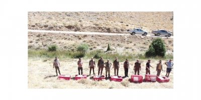 Keklikler dron ile görüntülendi