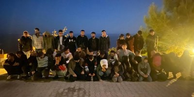 Datça'da botla denize açılma hazırlığında 59 kaçak göçmen yakalandı