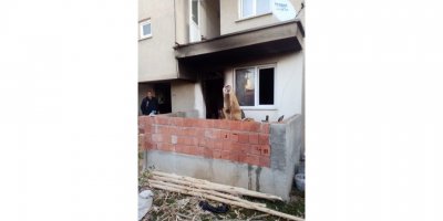 Sobadan çıkan yangında alevler evi sardı