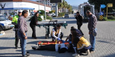 Motosiklet devrildi: 1 yaralı