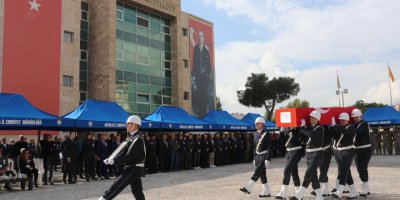 Kalp krizinden ölen polis memuru son yolculuğuna uğurlandı