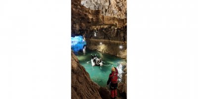 Altınbeşik Mağarası'nın 2'nci katına araştırma tırmanışı