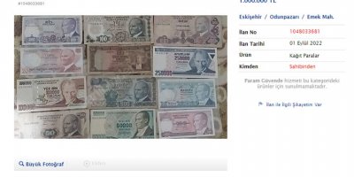 Bol sıfırlı eski paralar, internette satışta
