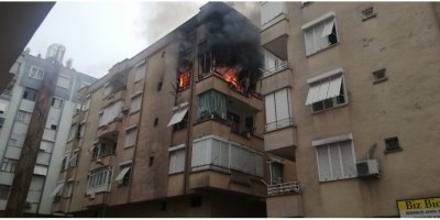 Evinin yandığını görünce fenalık geçirdi