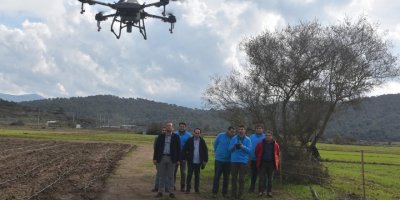 Bodrum'da 50 hektar alan dronla ilaçlandı