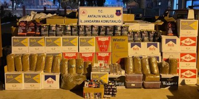 Manavgat'ta kaçak sigara ve tütün operasyonu