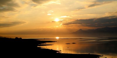 Burdur Gölü'nde 'gün batımı' güzelliği