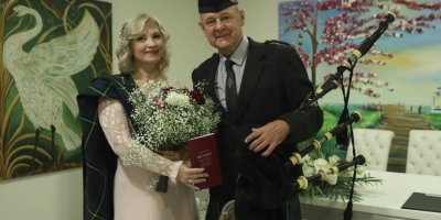 Büyükşehir'de İskoç etekli gaydalı nikah