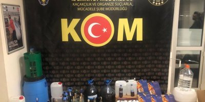 Polisten sahte- kaçak içki operasyonu