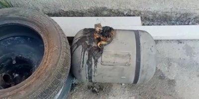 Patlayan LPG tankı hasara neden oldu