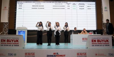 Antalya'da TOKİ konutları için kura çekimi