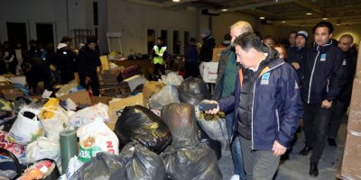 Bodrum'dan depremzedeler için 7 TIR dolusu yardım malzemesi gönderildi