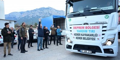 Kemer'den deprem bölgesine 6 yardım TIR'ı