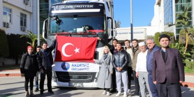Akdeniz Üniversitesi'nden deprem bölgesine yardım TIR'ı
