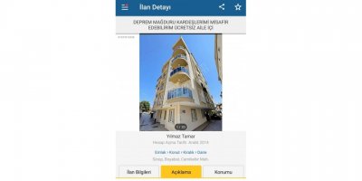 Kiralık evler depremzedeler için ücretsiz ilana dönüştü