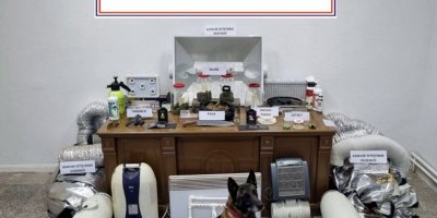 Evini uyuşturucu imalathanesine çeviren şüpheliye gözaltı