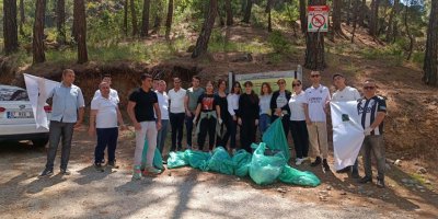 Turizm çalışanlarından Çalıştepe'de temizlik