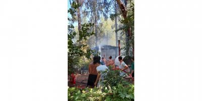 Yangını gönüllü itfaiyeciler söndürdü