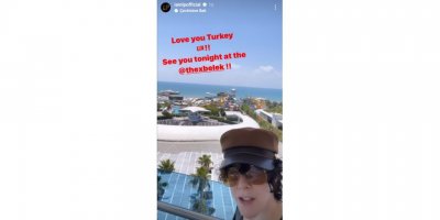 Antalya'ya gelen ABD'li şarkıcı LP'den 'Love you Turkey' paylaşımı