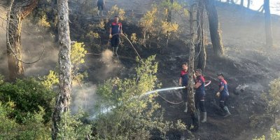 Dinar'da orman yangını büyümeden söndürüldü