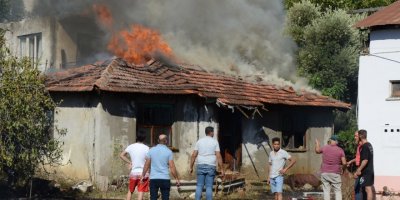 Ot yangını 2 eve sıçradı