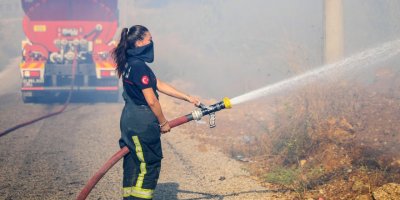 Yangında sera ve tarım arazileri zarar gördü 