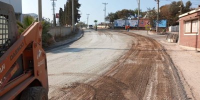 Bodrum'da altyapının ardından sıcak asfalt çalışması başladı