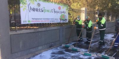 Keçiören Belediyesi’nden üniversitelere hem temizlik hem de dezenfeksiyon hizmeti