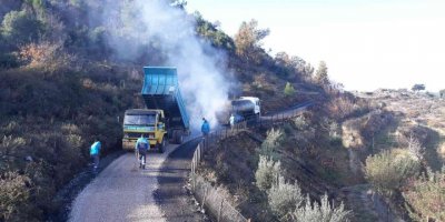 Alanya’da yol yapım çalışmaları