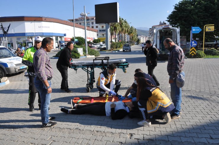 Motosiklet devrildi: 1 yaralı