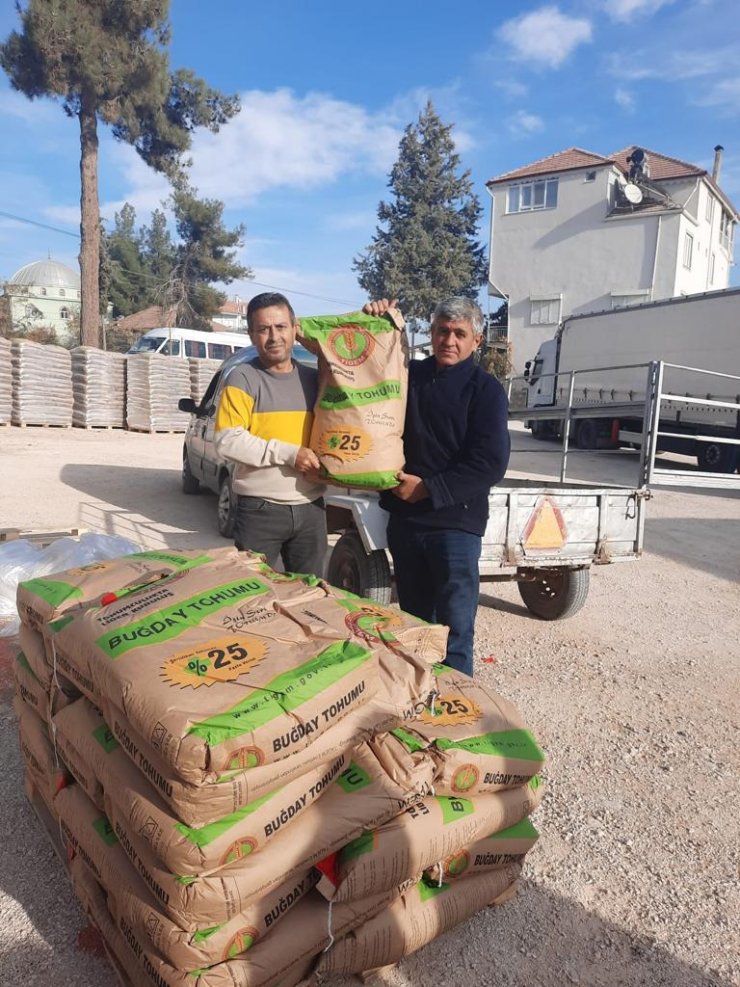 Korkutelili çiftçiye yüzde 75 hibeli 116 ton tohum dağıtıldı