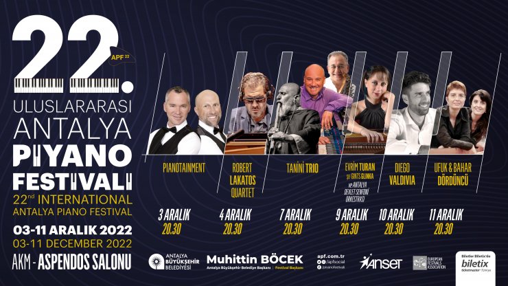 22. Uluslararası Antalya Piyano Festivali başlıyor