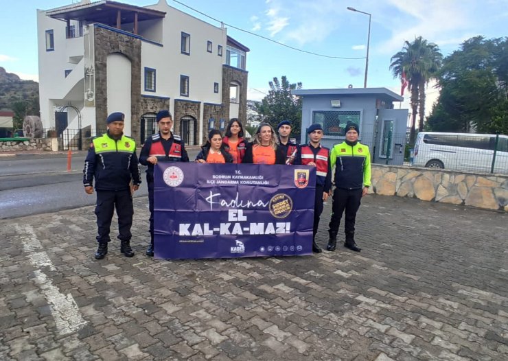 Jandarmadan kadına yönelik şiddetle mücadele gününde 'turuncu renk' farkındalığı