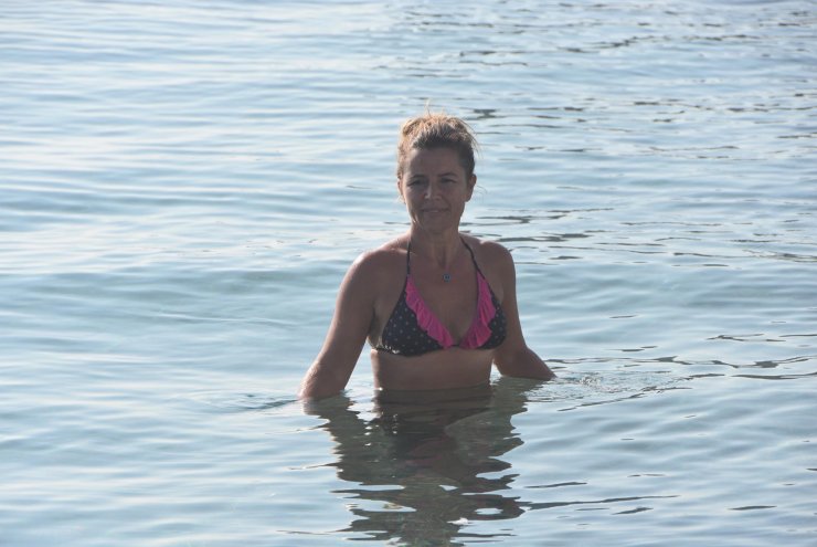 Bodrum'da turistler denize girdi