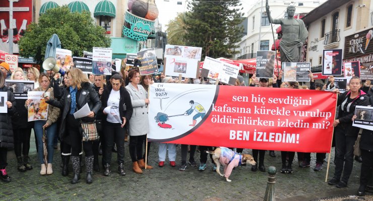 Sokak hayvanlarına şiddet protesto edildi