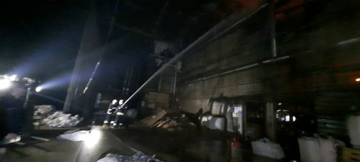 Milas'ta balık yemi fabrikasında yangın