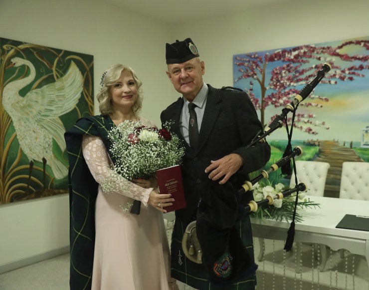 Büyükşehir'de İskoç etekli gaydalı nikah
