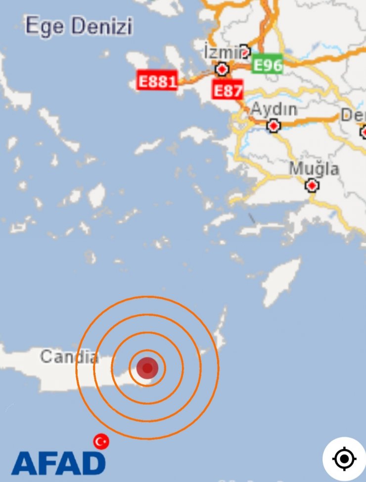 Girit Adası'nda 4.4 büyüklüğündeki deprem, Ege sahillerinden de hissedildi