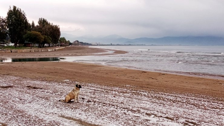 Antalya Finike'ye sulu kar ve dolu yağdı