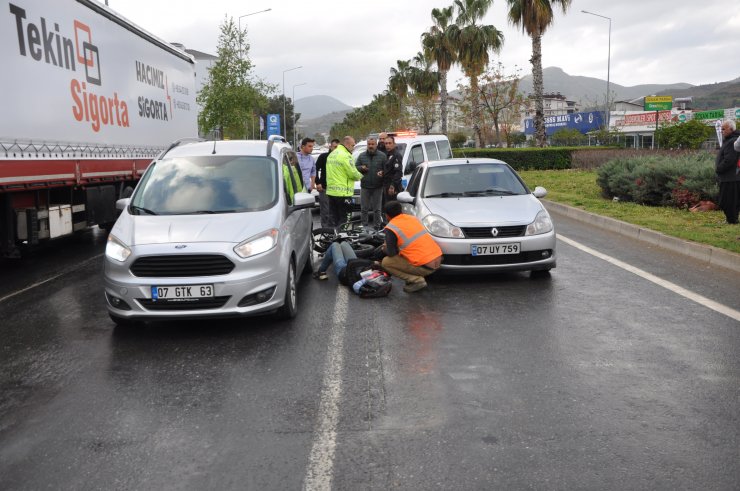 Devrilen motosikletin sürücüsü yaralandı