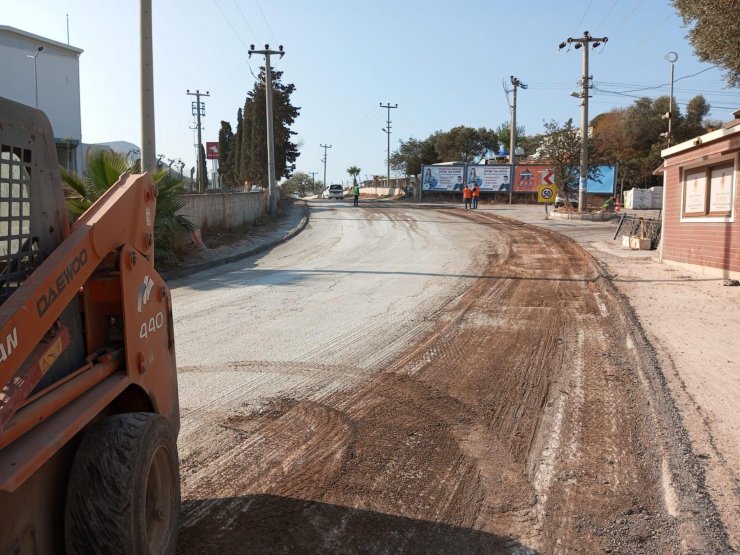 Bodrum'da altyapının ardından sıcak asfalt çalışması başladı